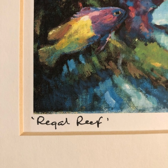 Artist Signed Watercolor Print - Rich Colors Intense Light - Bahama Fish Ocean - Picture 3 of 11